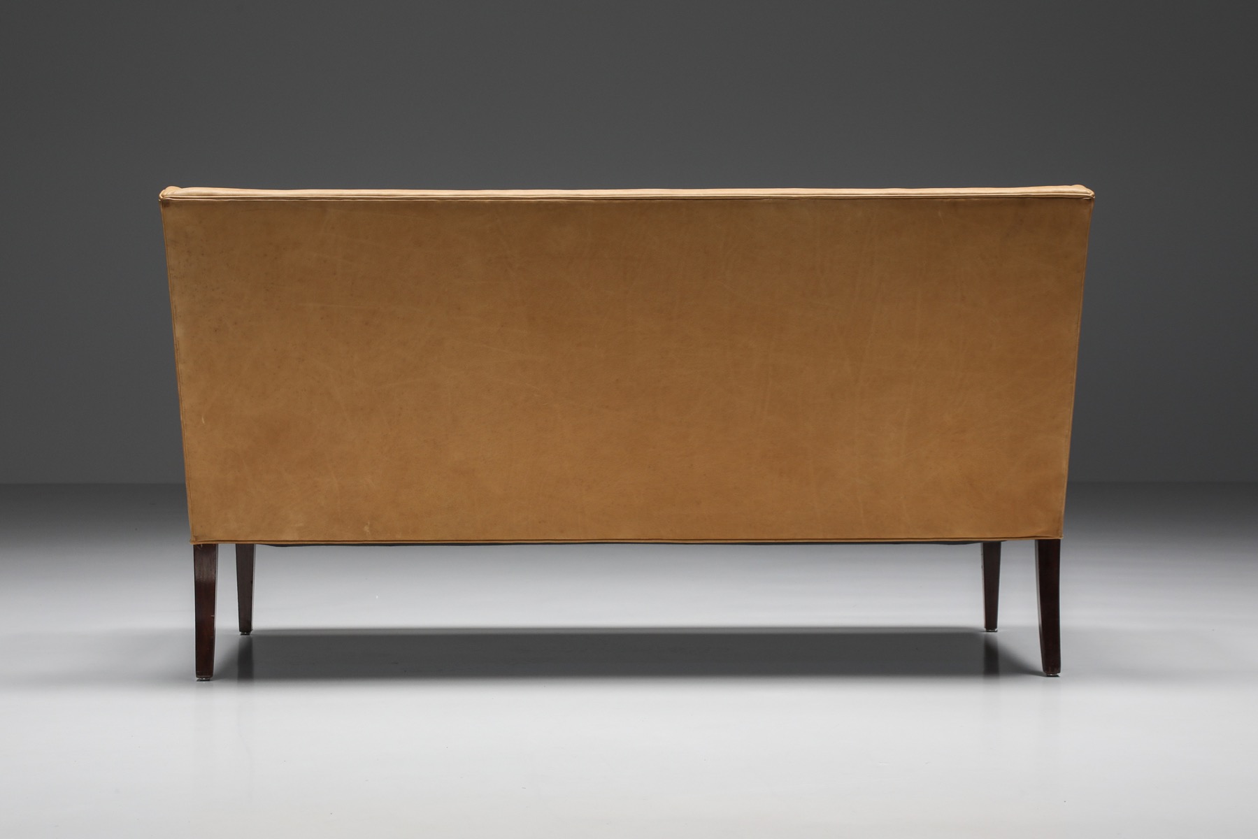  Nanna Ditzel Style Danish Sofa In Camel Leather - 1950's