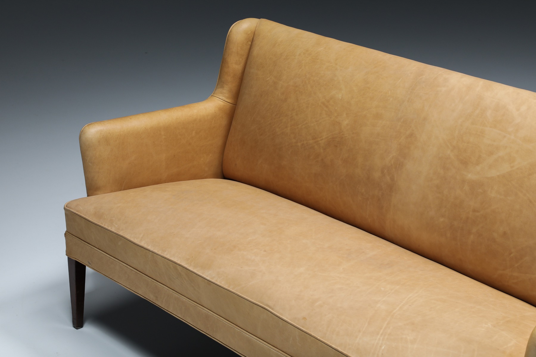  Nanna Ditzel Style Danish Sofa In Camel Leather - 1950's