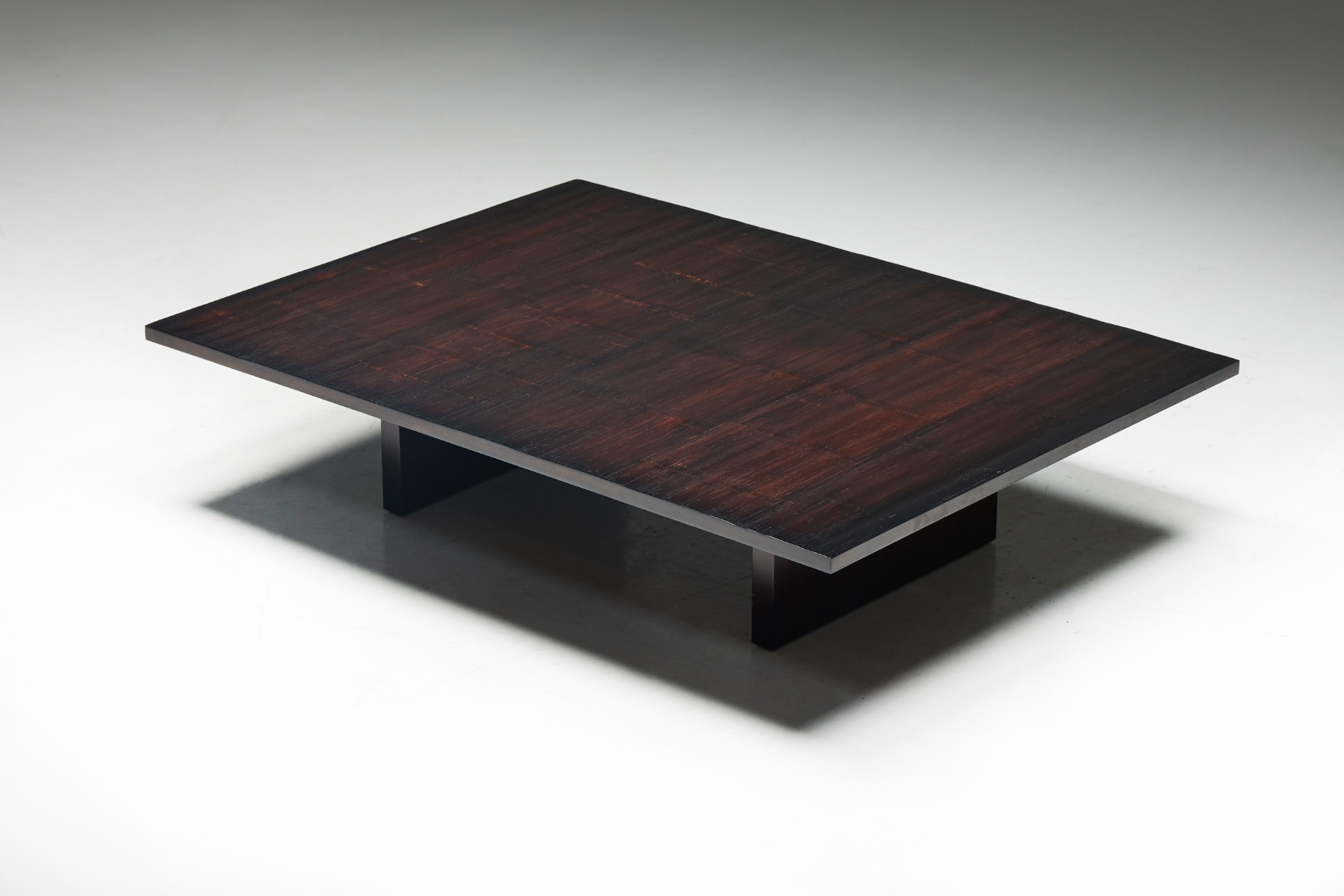 Coffee Table by Axel Vervoordt in Wengé and Bamboo, Belgium, 1980s