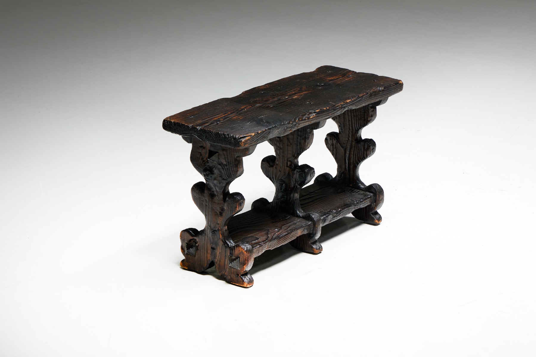 Brutalist Art Populaire Bench - 1950s