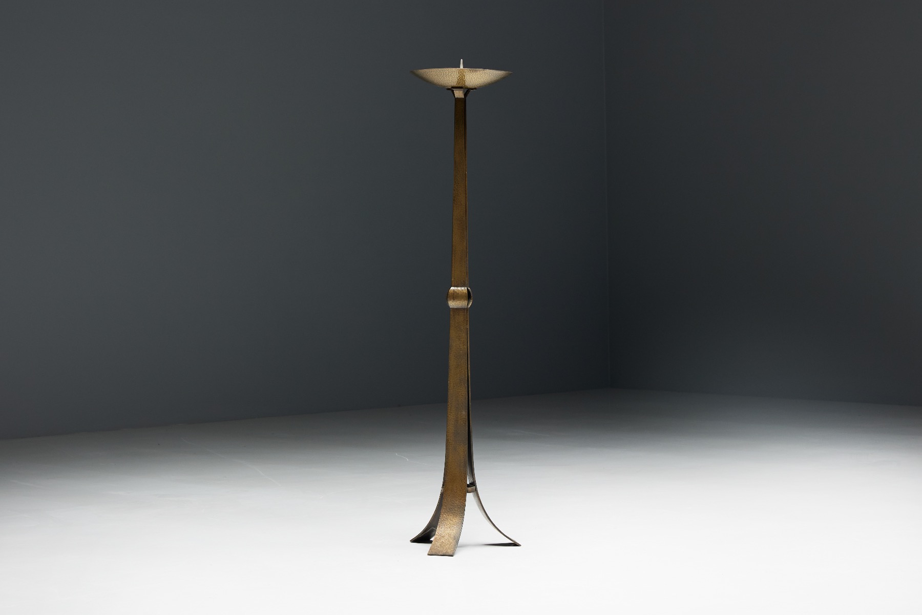 Brass Hammered Candelabra - 1950s