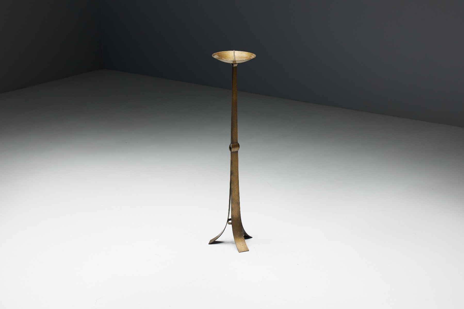 Brass Hammered Candelabra - 1950s
