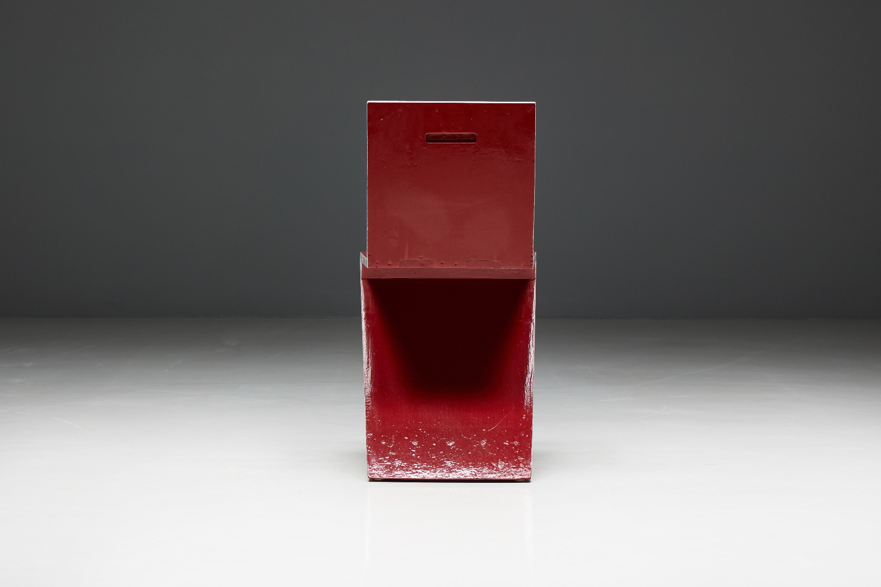 Gerrit Rietveld Red Laquer Zig Zag Chair for Cassina - 1930s