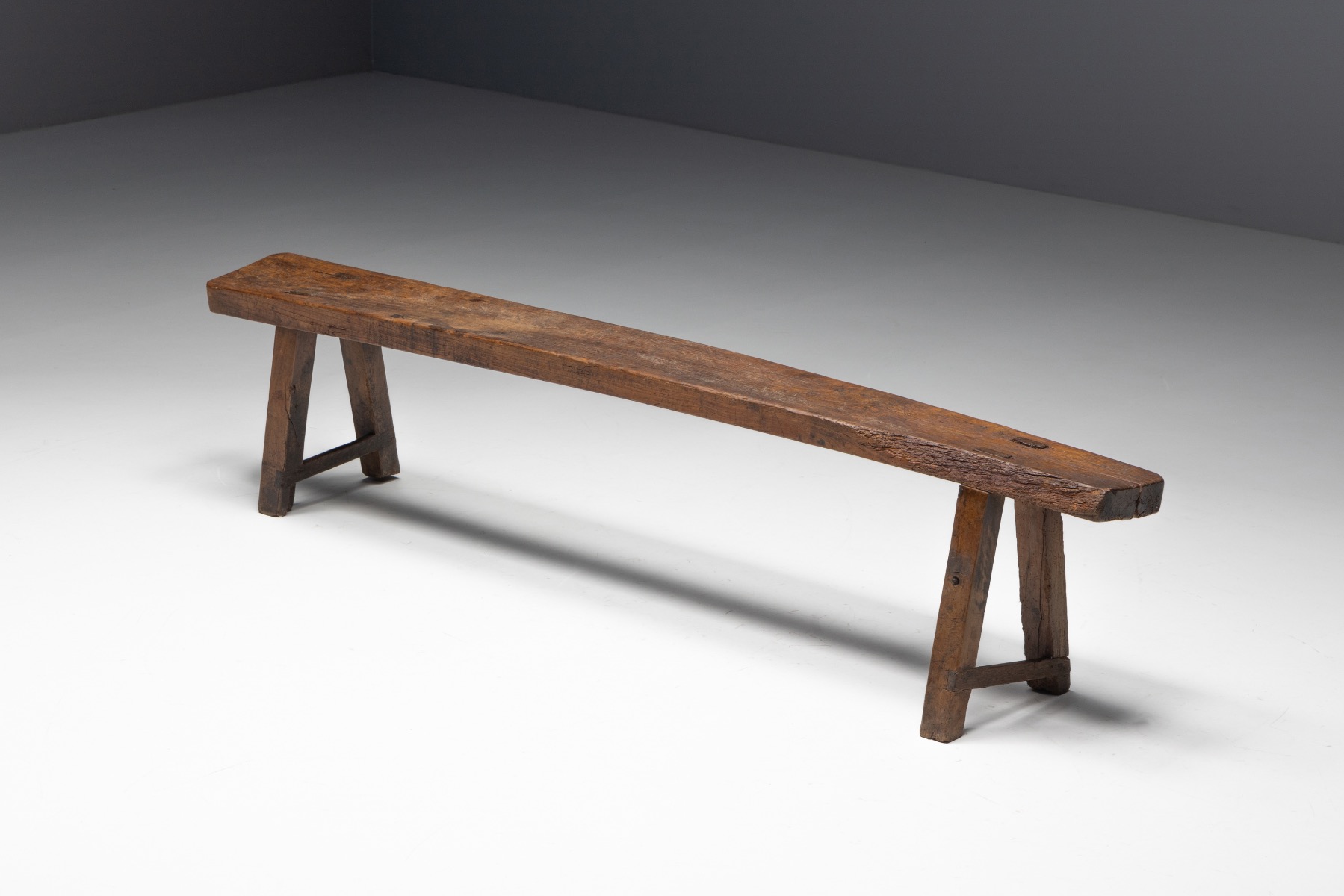 Aged wood primitive benches 19th century