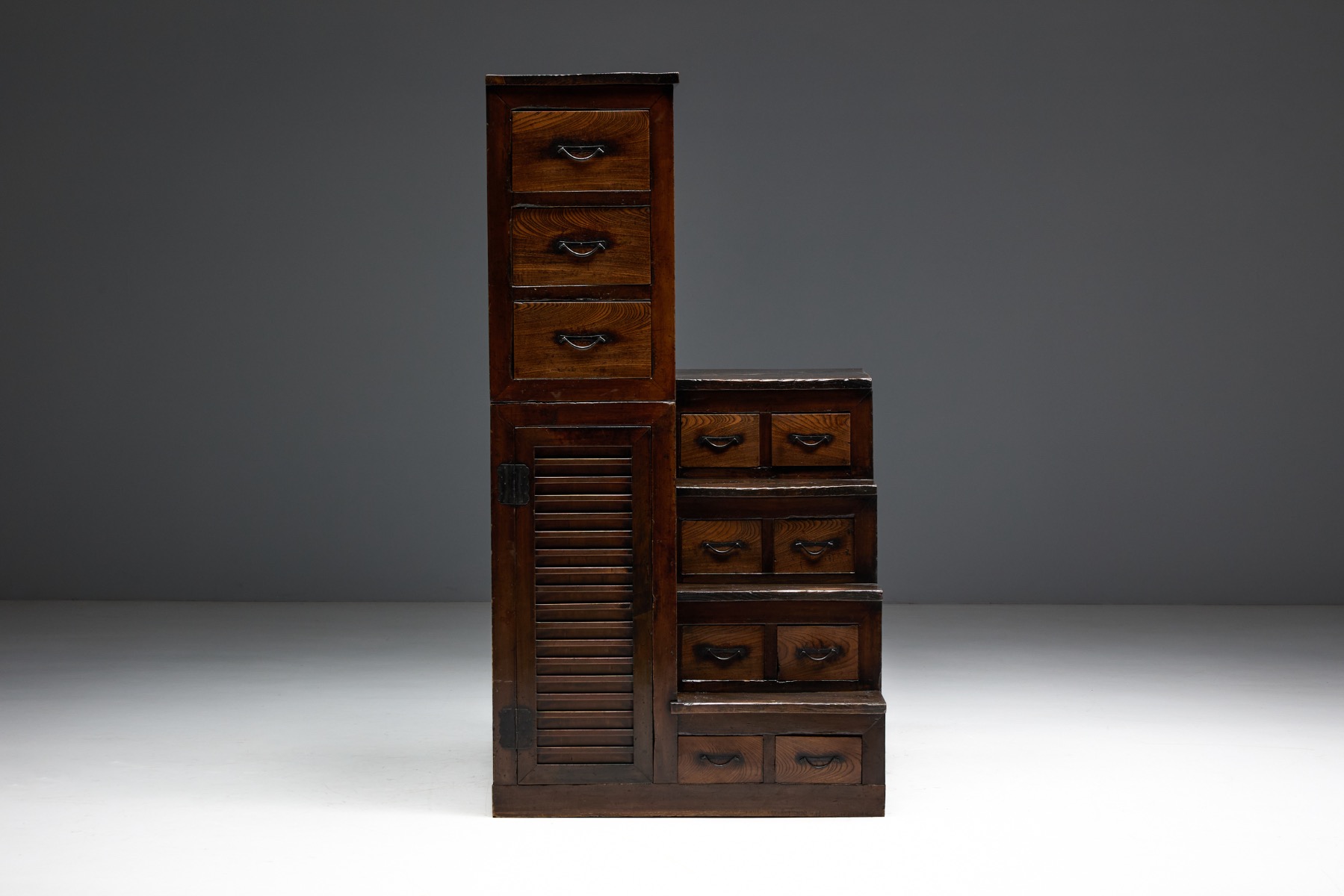 Antique Japanese storage stair chest known as Kaidan Tansu