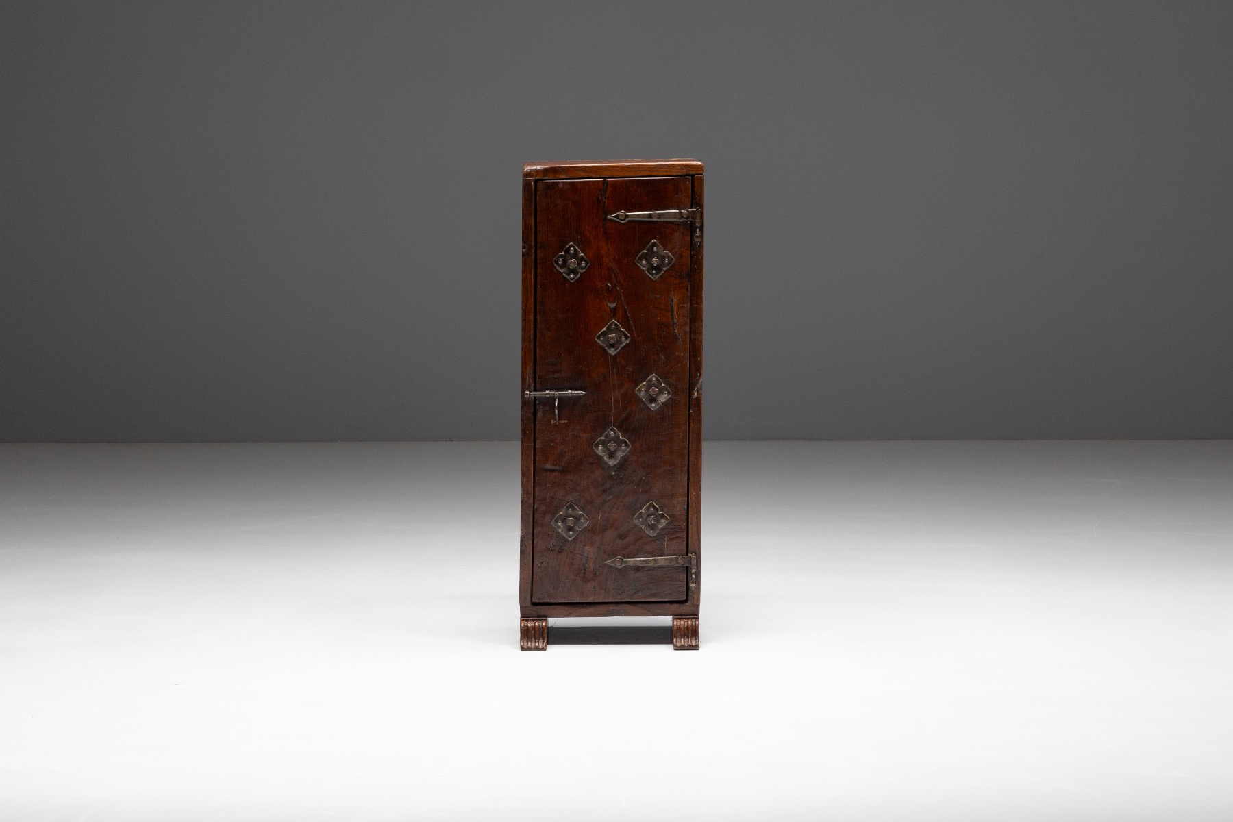 Antique wabi sabi cabinet reflecting rural craftsmanship