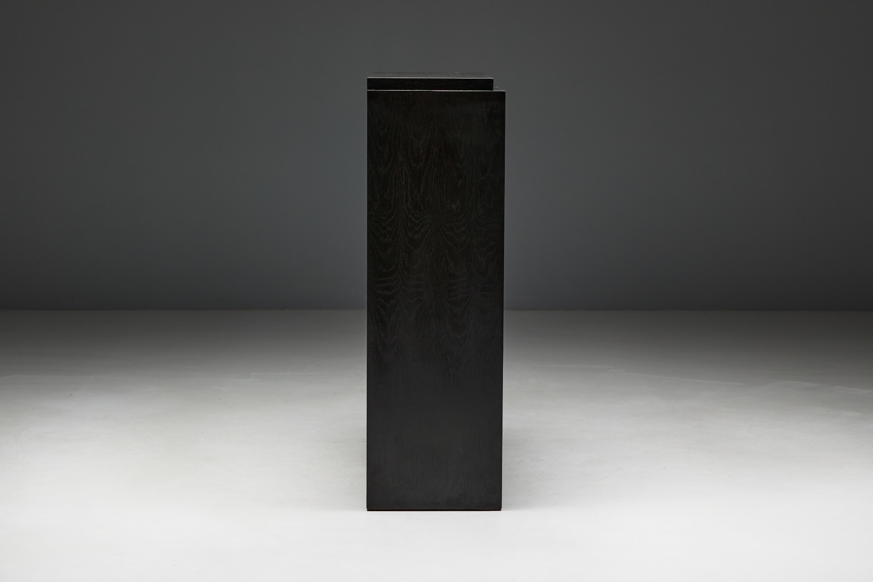 Heavy oak brutalist cabinet design