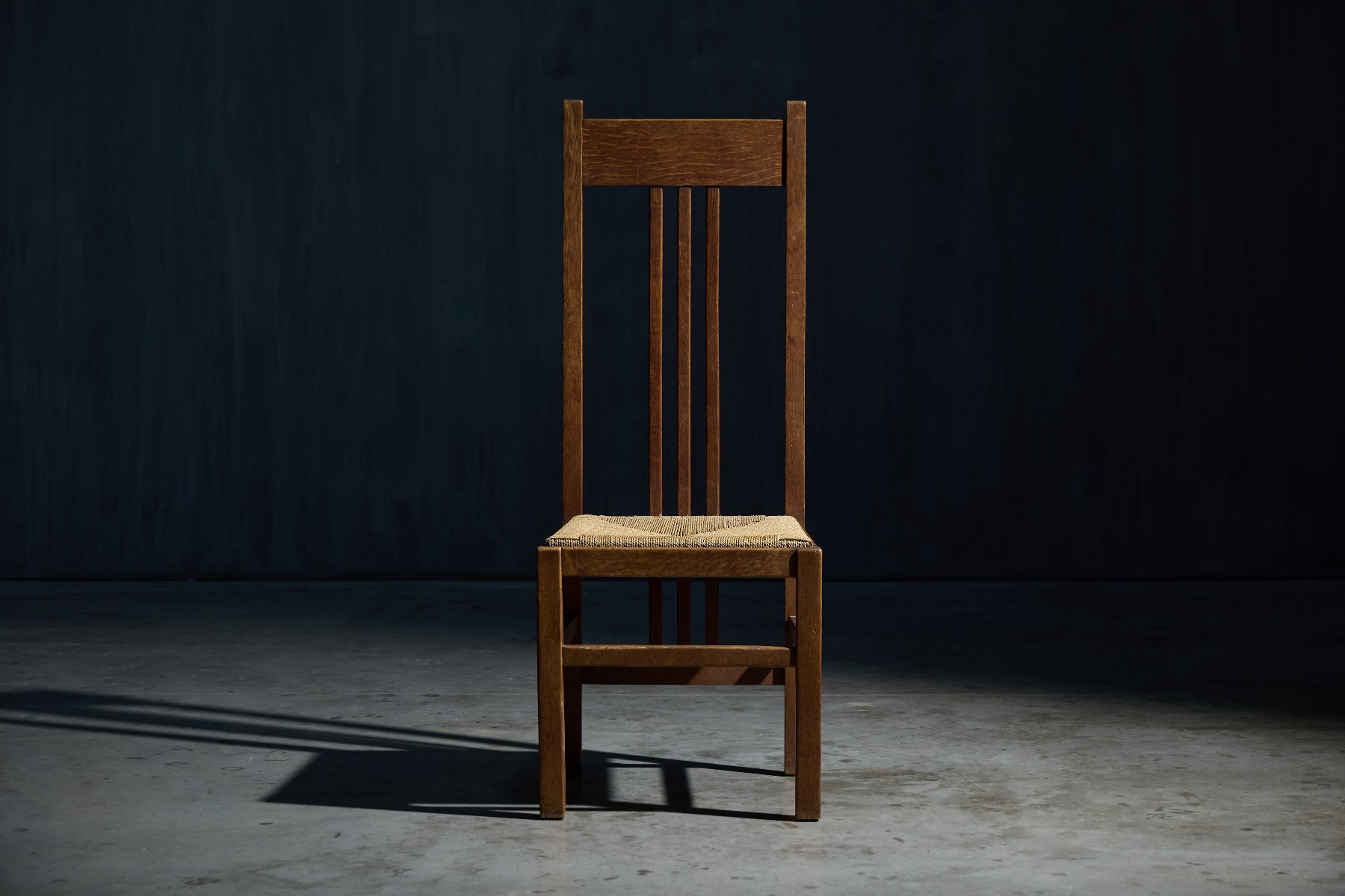 Early 20th century Dutch cord seat chairs