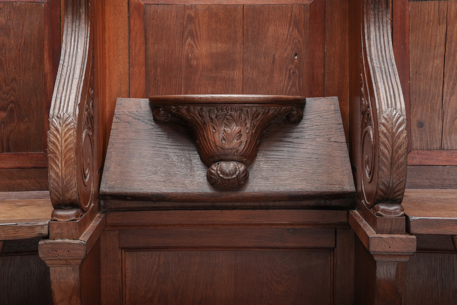 Authentic Flemish oak church pews from Belgium