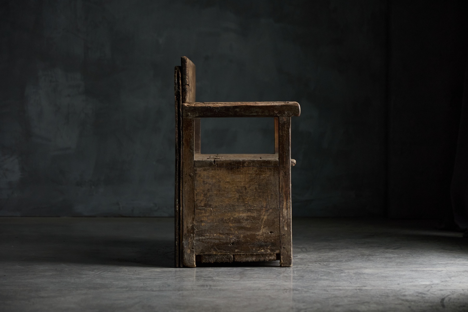 Antique country bench with natural patina