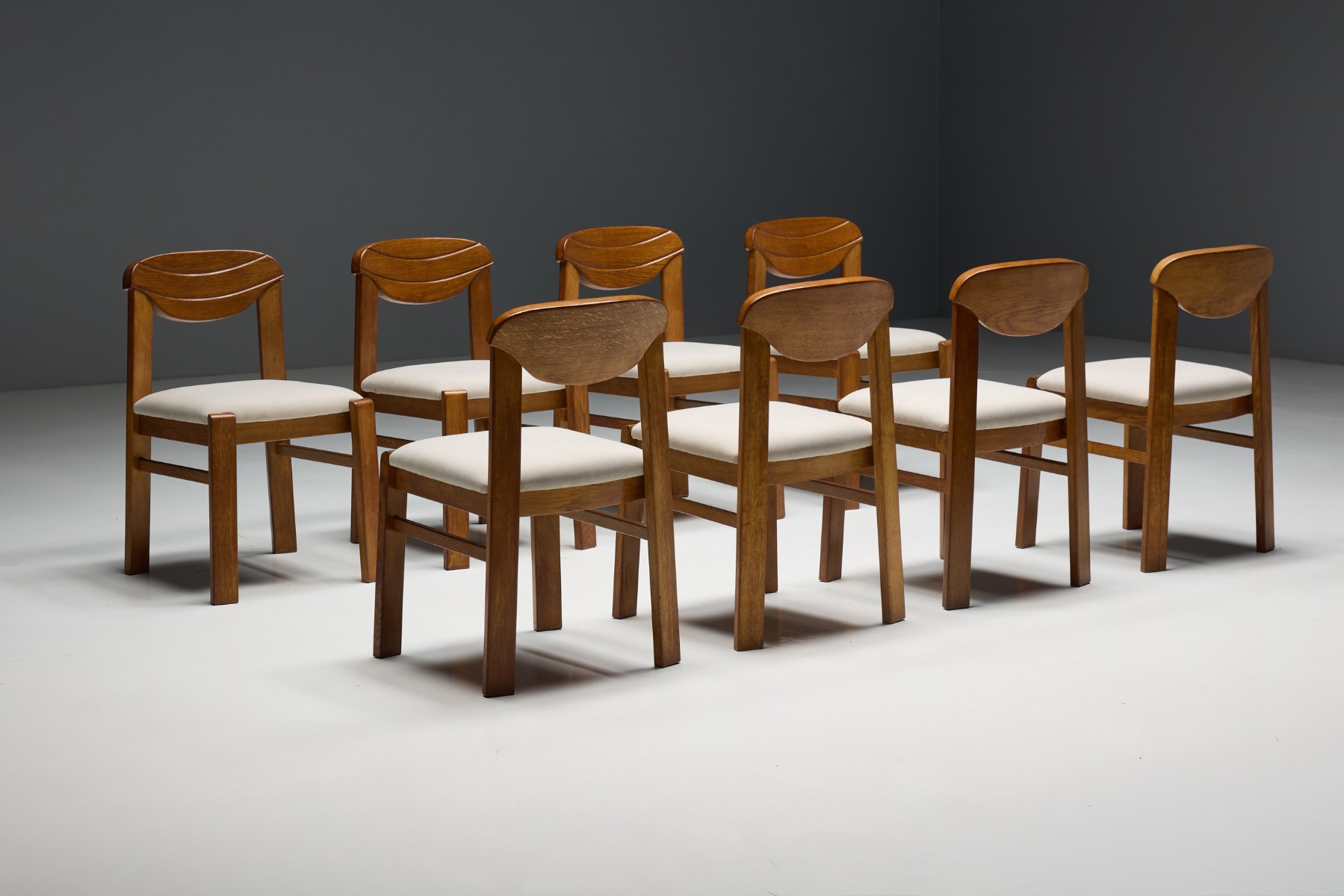 Brutalist dining chairs backrest detail