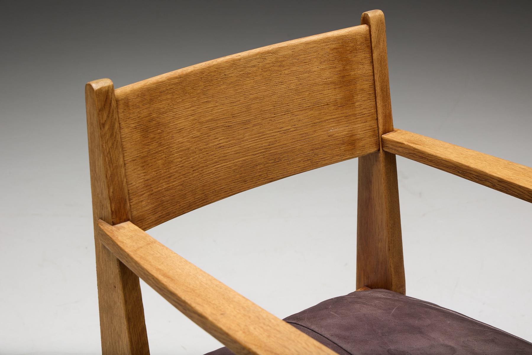 Sculpted oak armchairs Art Deco period