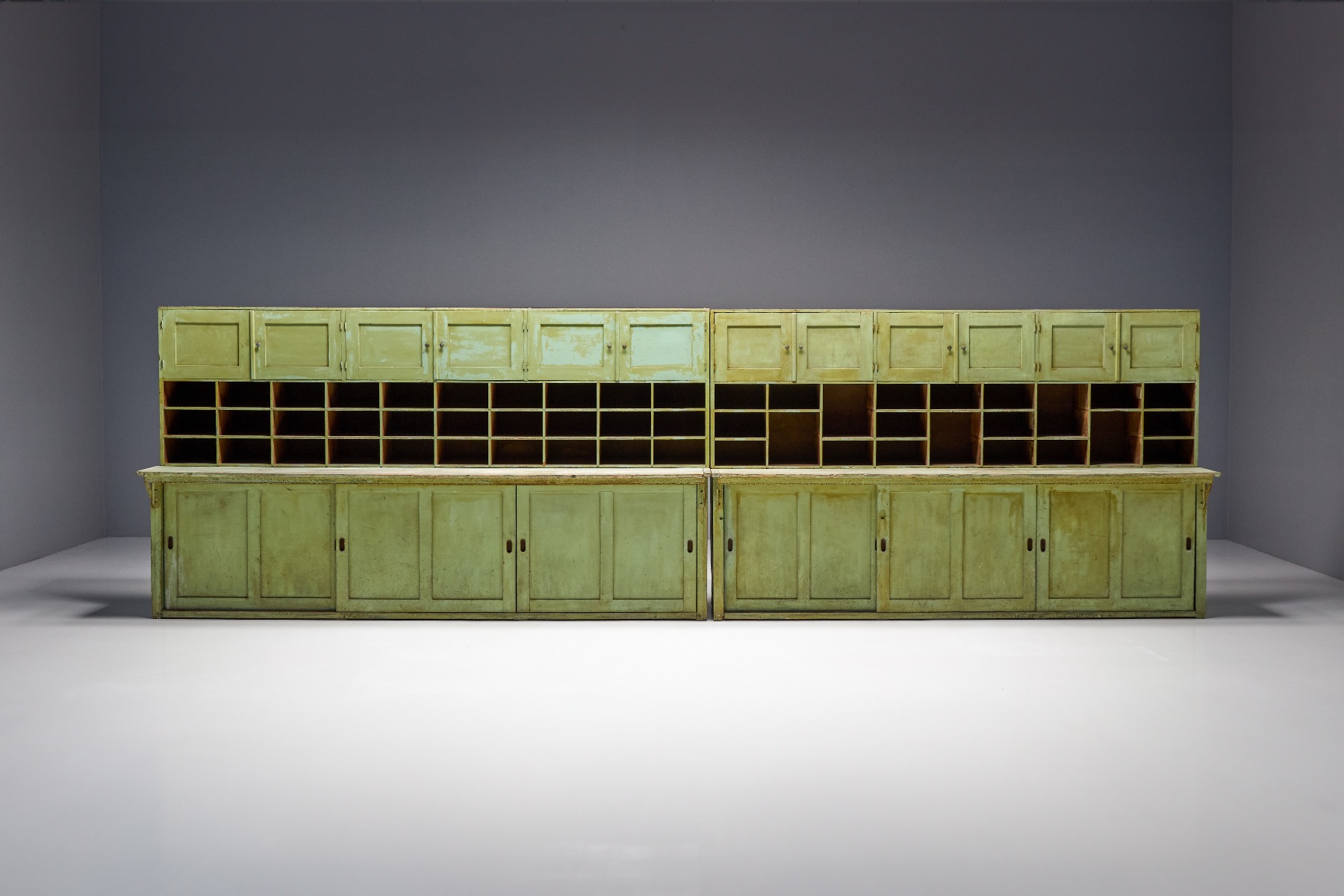 Collectible primitive green cabinet 1800s