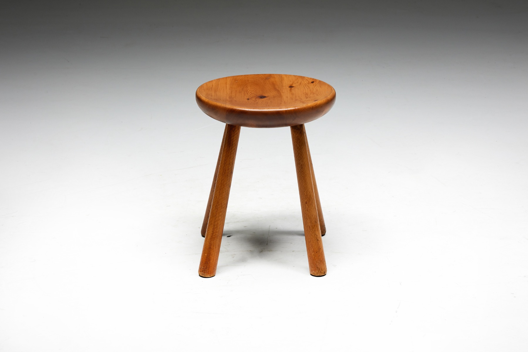 Collectible pine stools in mid century design