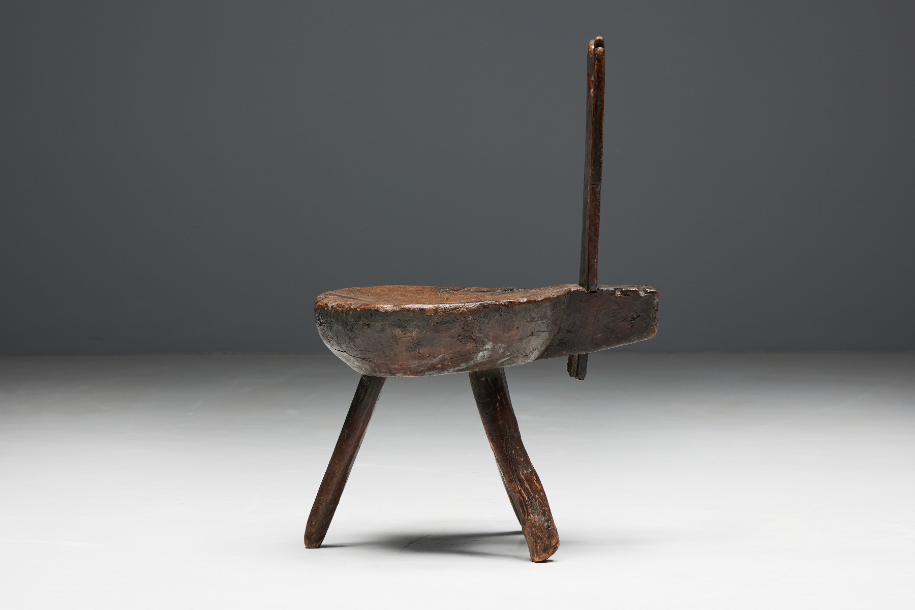 Early alpine tripod chairs handmade in wood