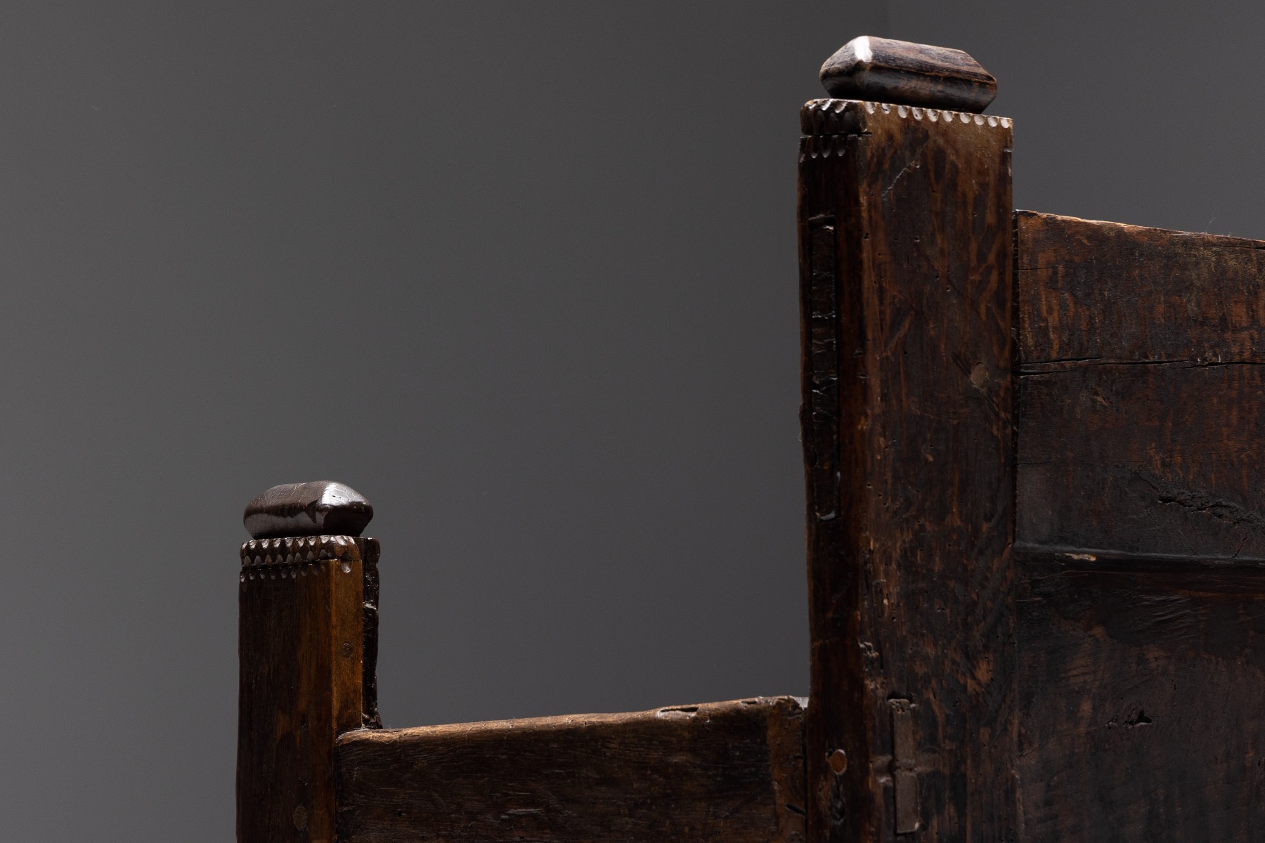Early art populaire bench handmade in wood