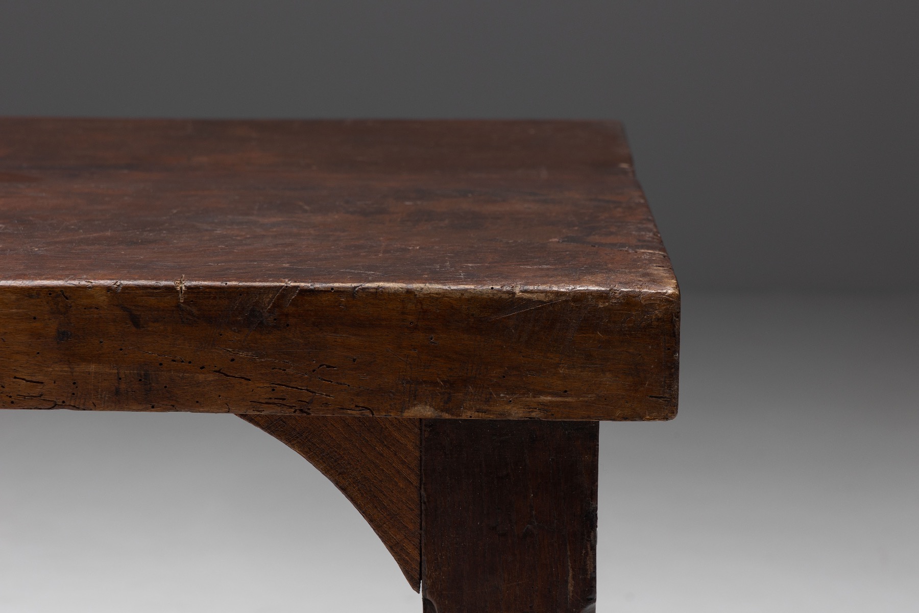 Early art populaire dining table handmade in wood