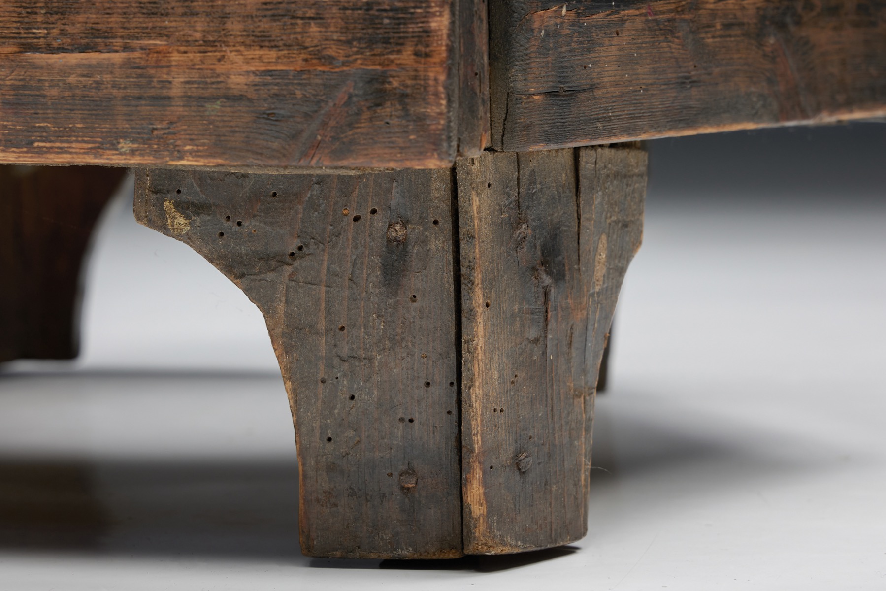 Early wooden child chair with storage design