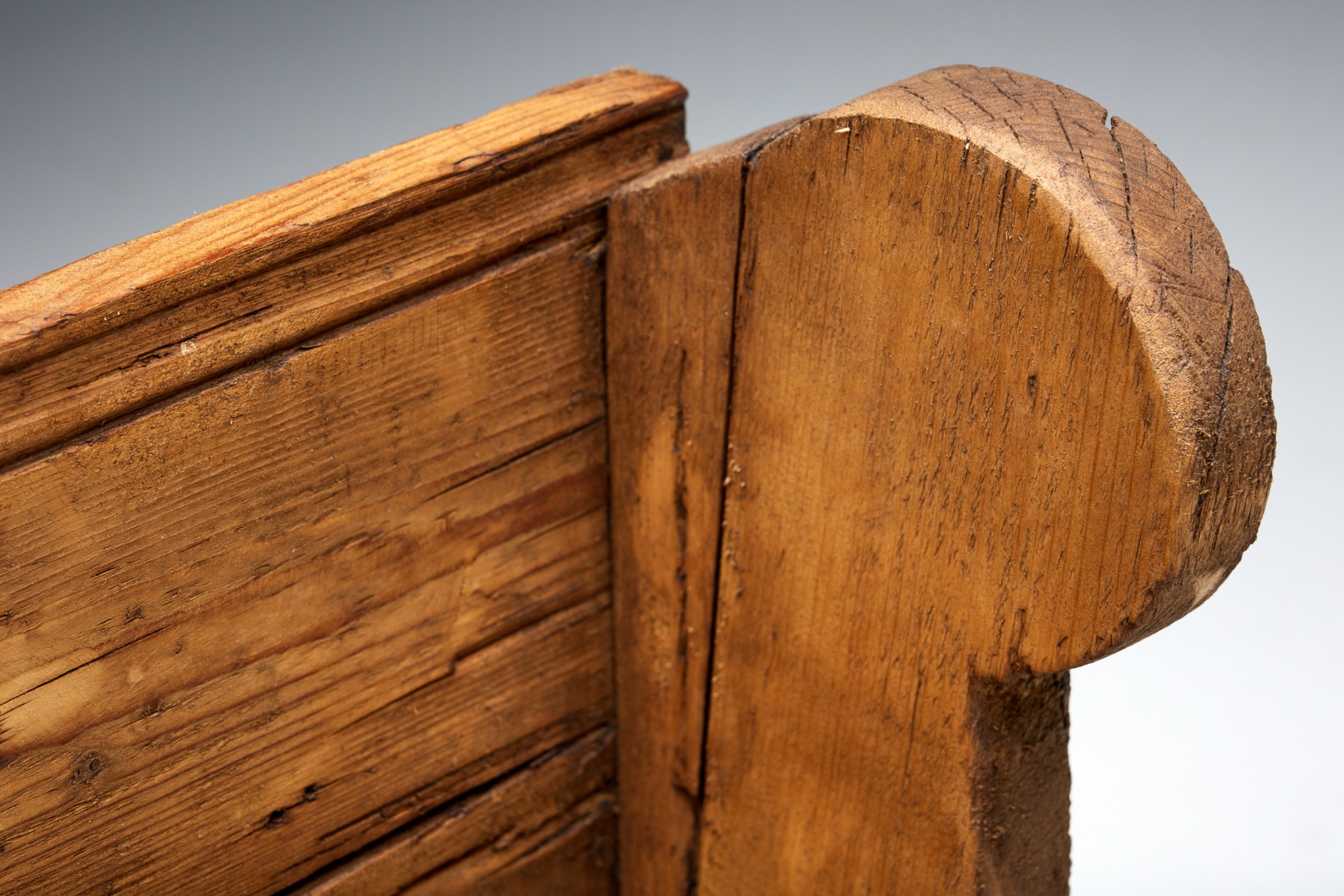 Early Haute Savoie bench handmade in wood