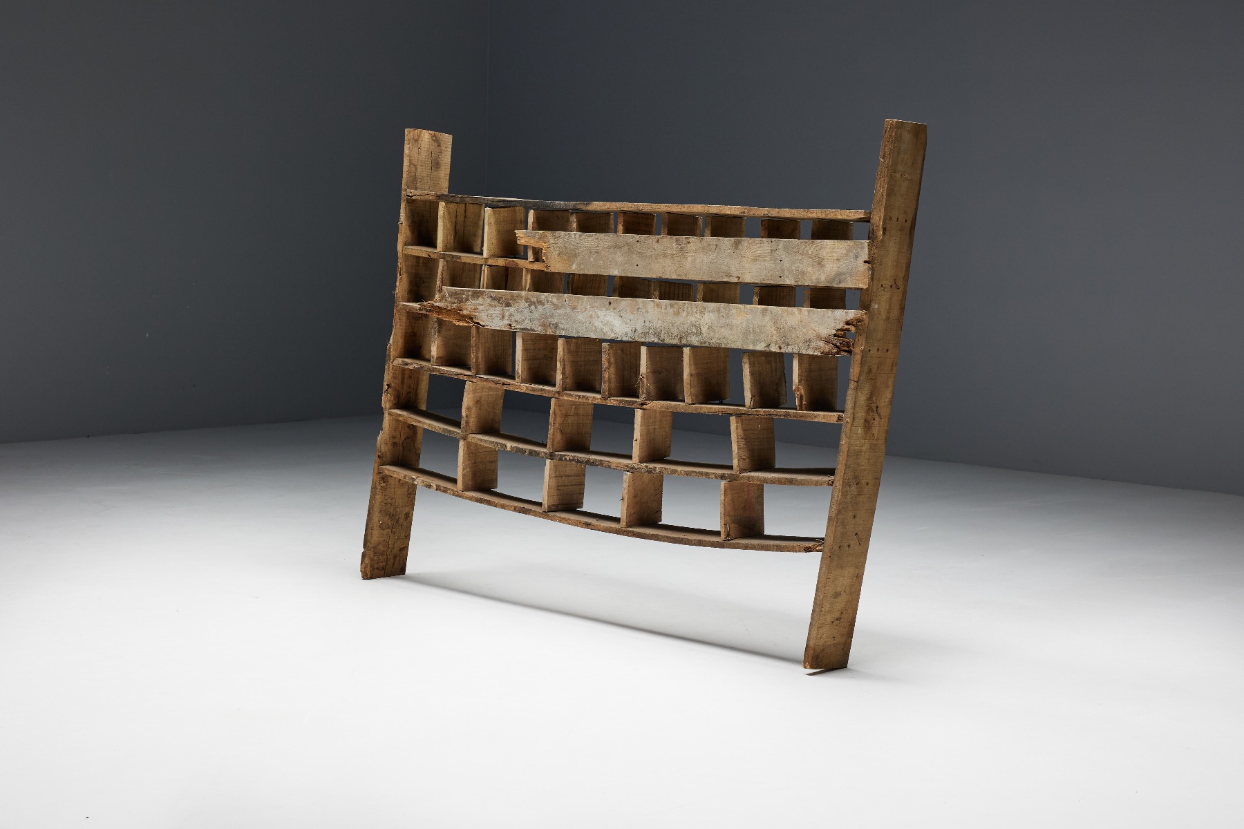 Early wabi sabi shelving unit handmade in wood