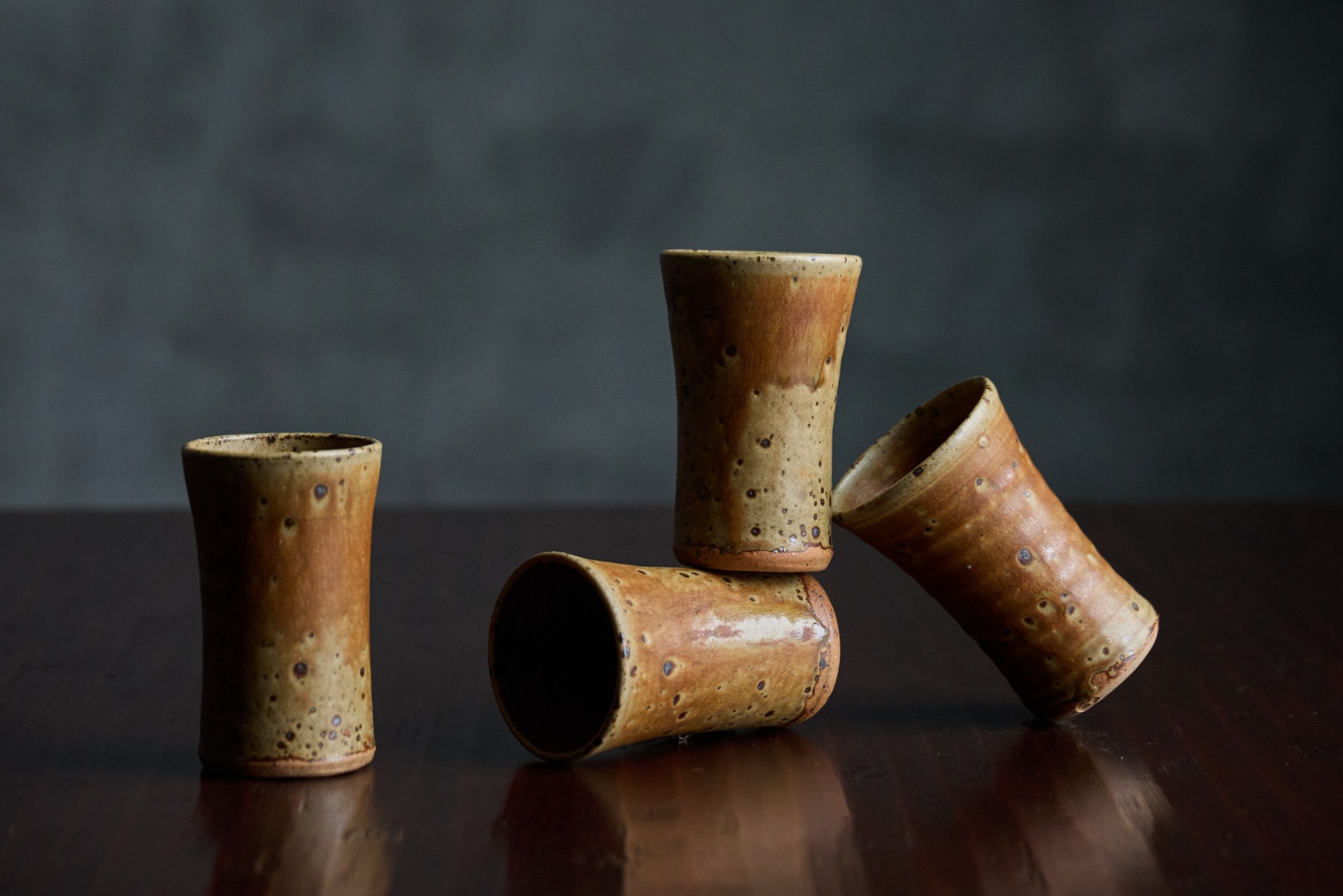 French studio pottery goblets and jug