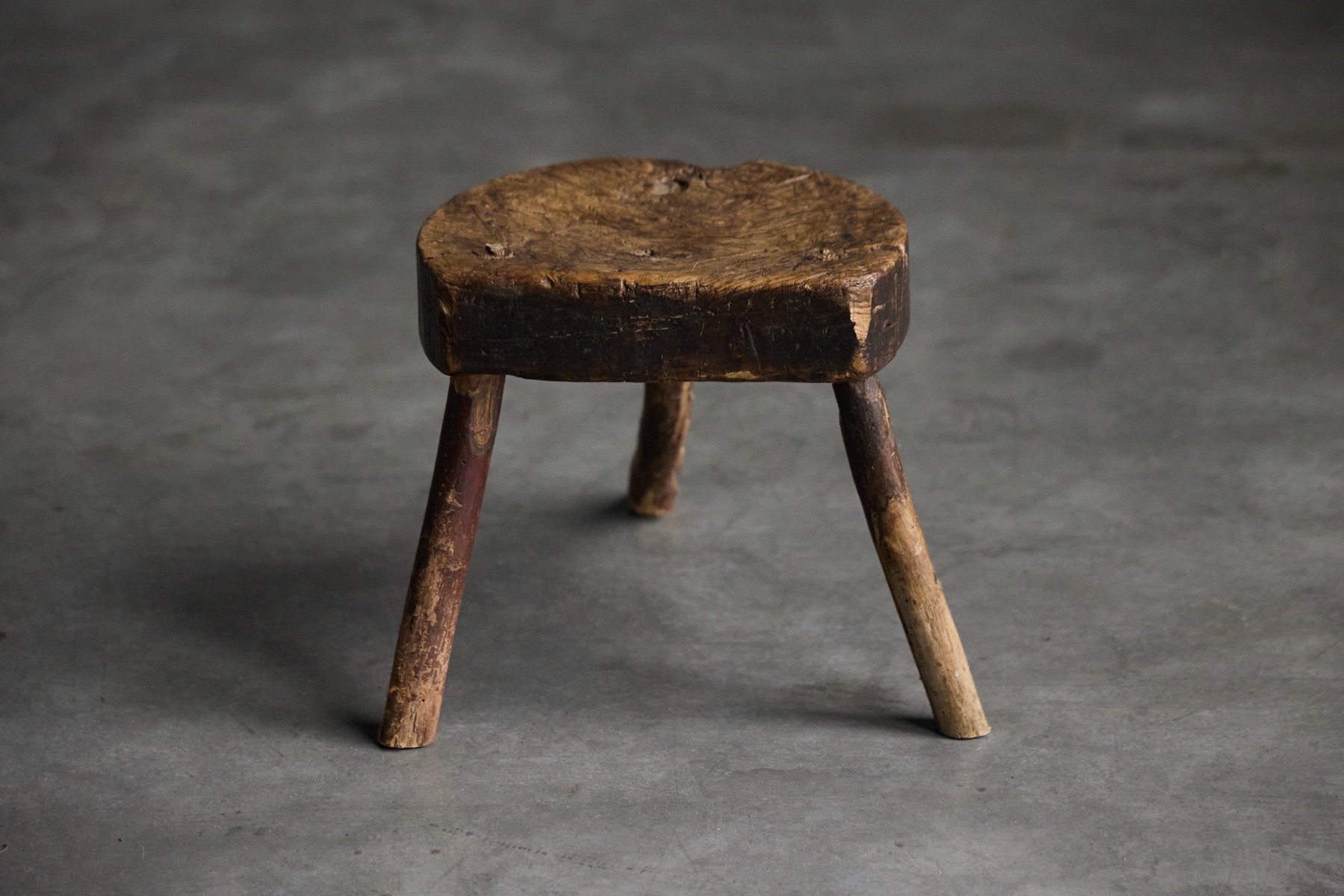 Museum level rural wooden stools from the 1800s