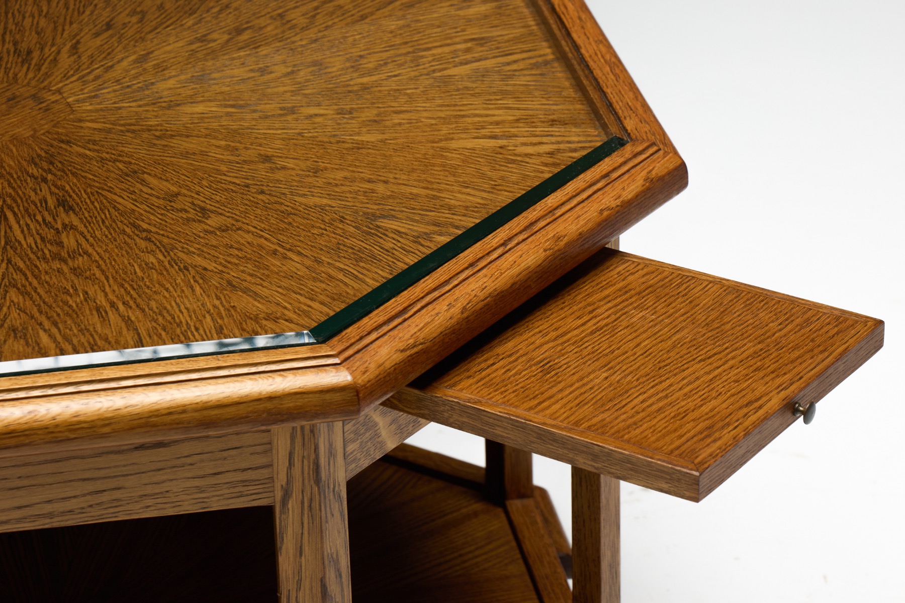 Geometric Art Deco coffee table with octagonal shape and refined form