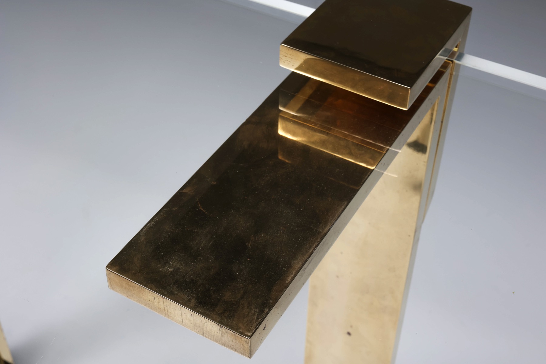 Glam style brass side table from the 1970s Regency design