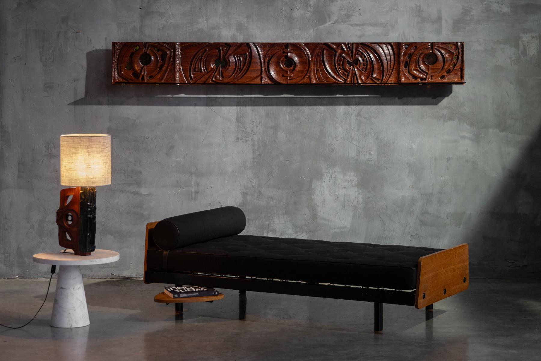 Hand carved wood wall decoration by Gianni Pinna, Italy 1970s 