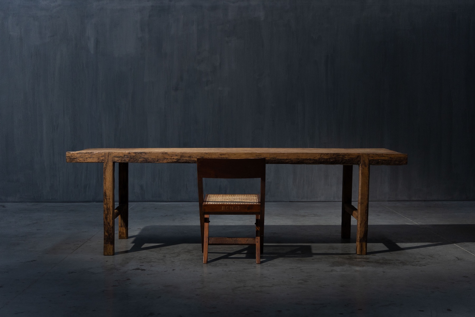 Primitive farmhouse style dining table
