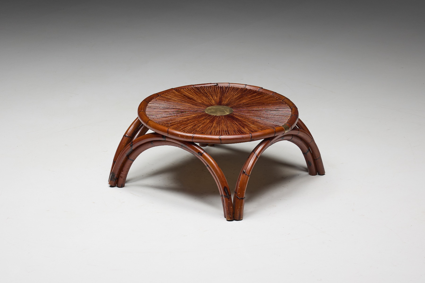 Hollywood Regency bamboo coffee table