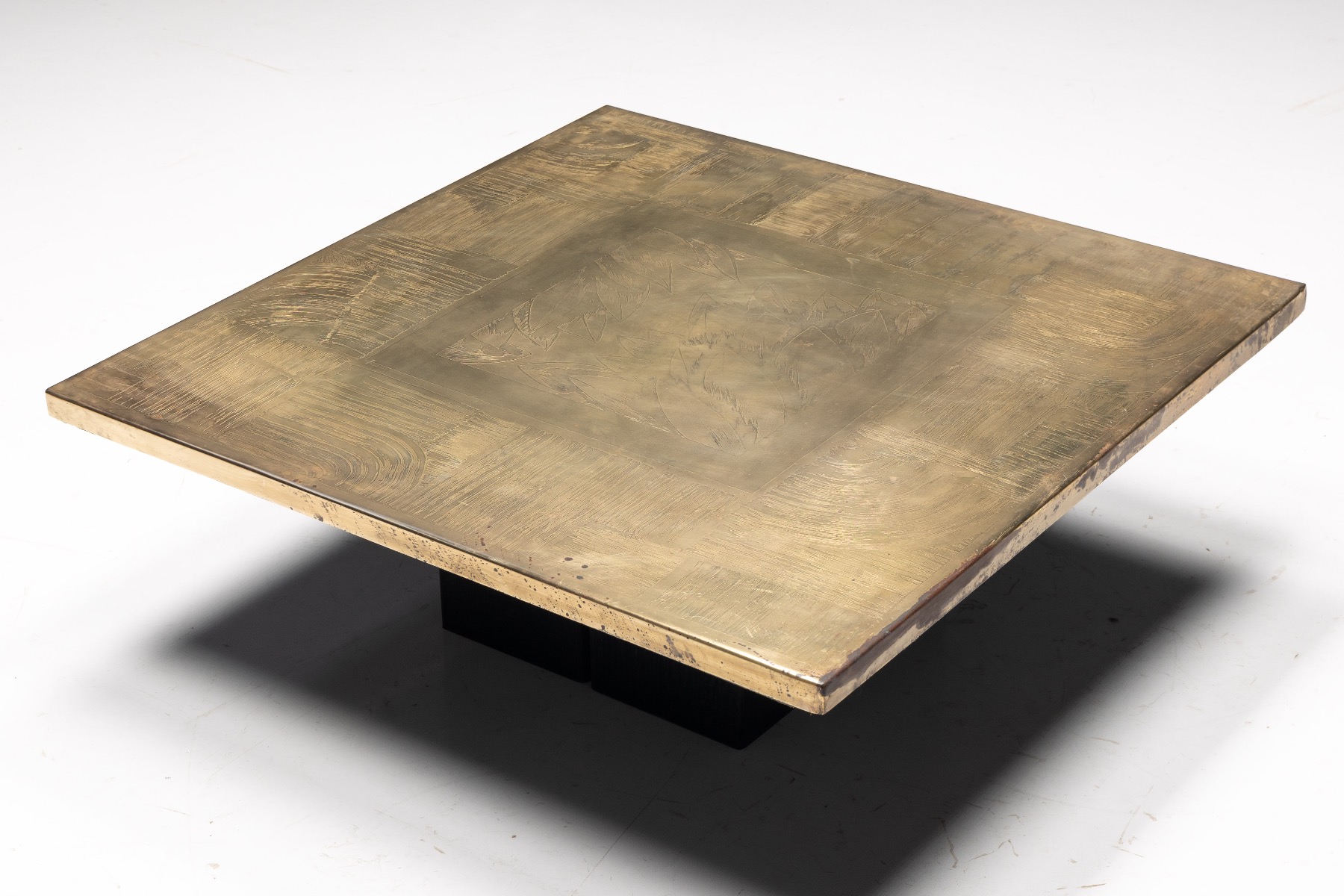 Iconic brass coffee table by Christian Heckscher from the 1970s