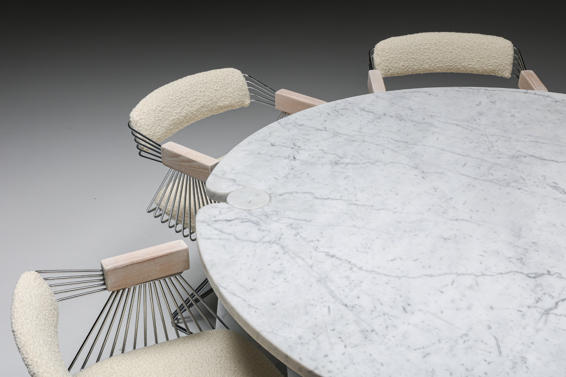 Iconic Angelo Mangiarotti Eros marble dining table from the 1970s