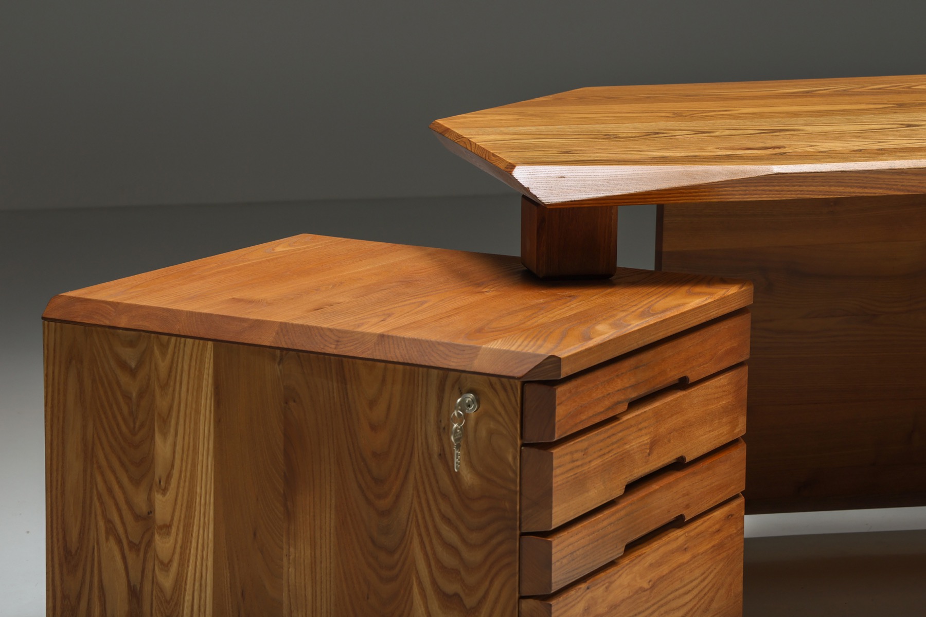 Timeless solid elm desk by Pierre Chapo design
