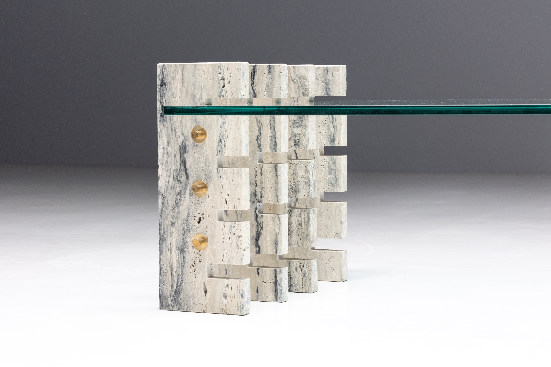 Italian design travertine coffee table by Gianfranco Ferré Home