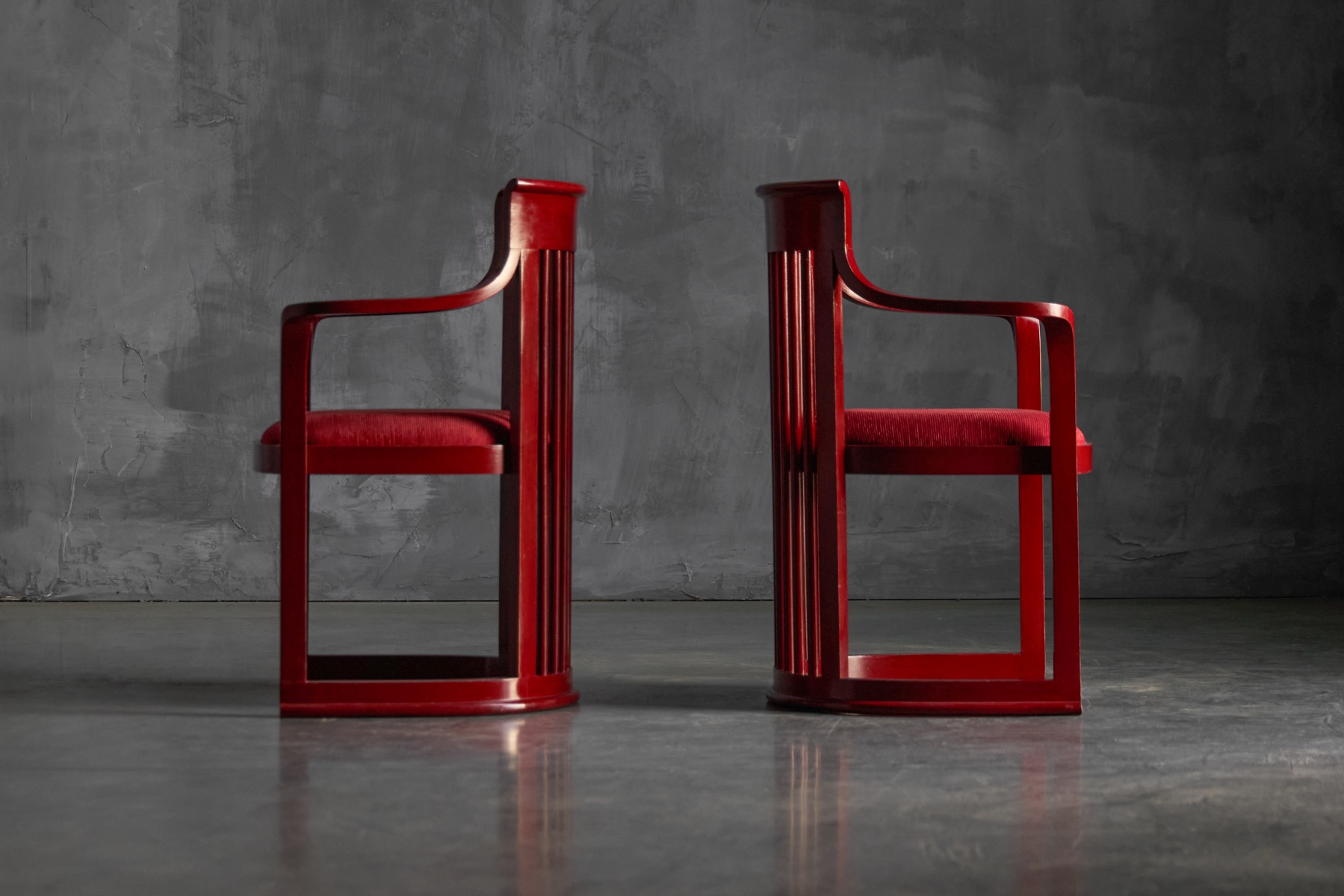 Japanese architectural dining set with strong horizontal lines