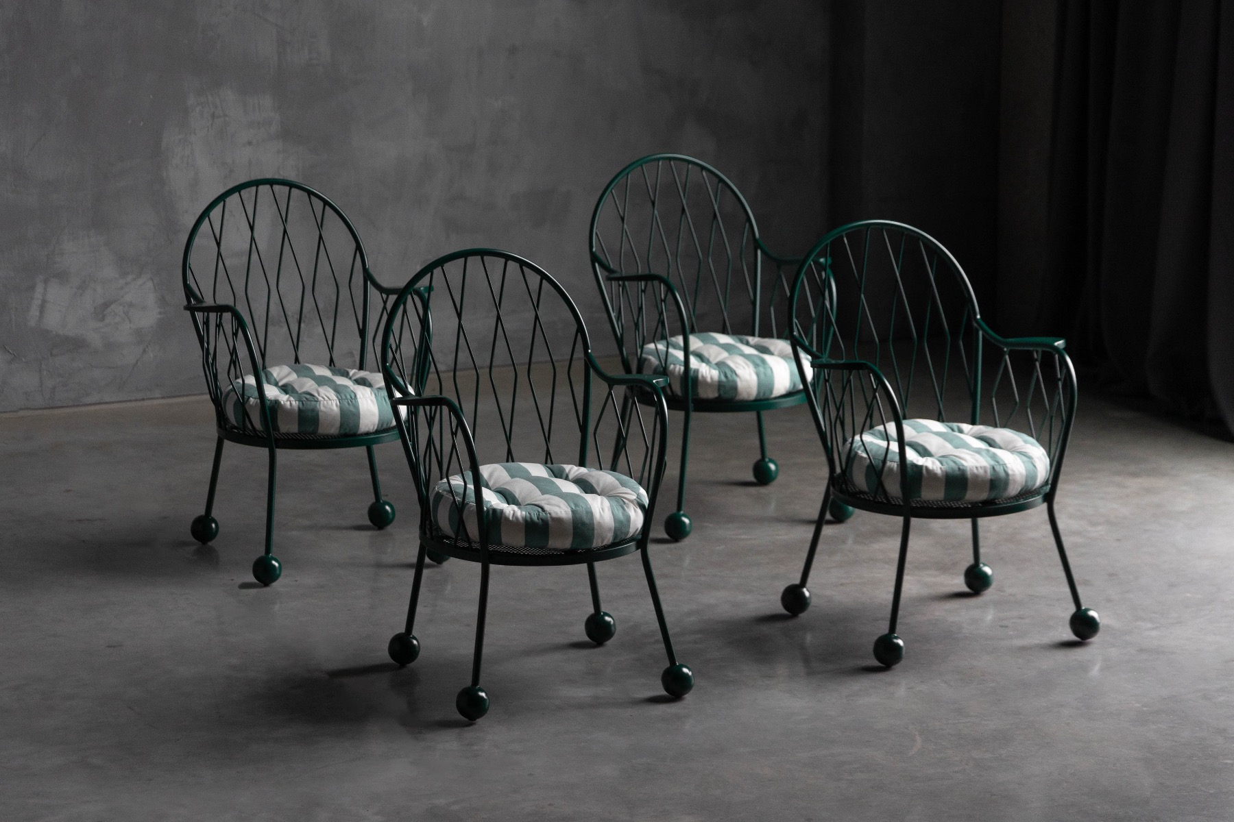 Mid century outdoor armchairs with sculptural design
