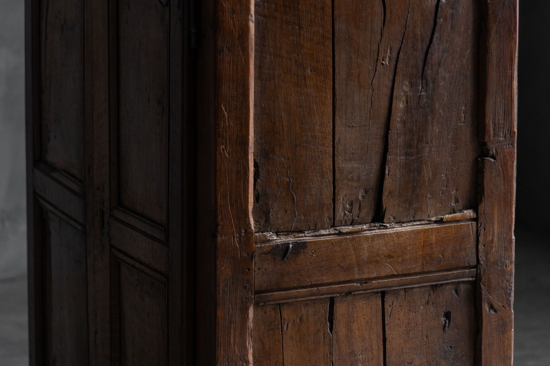 Museum level antique primitive cabinet in wood