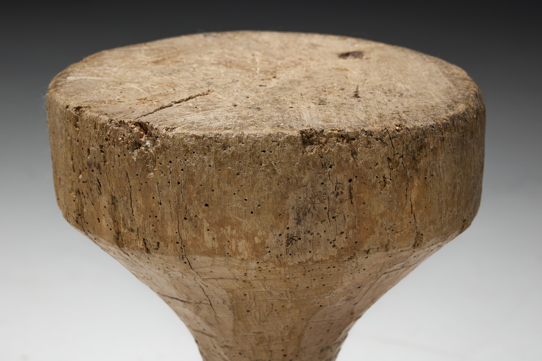 Museum level 19th century organic wood stool