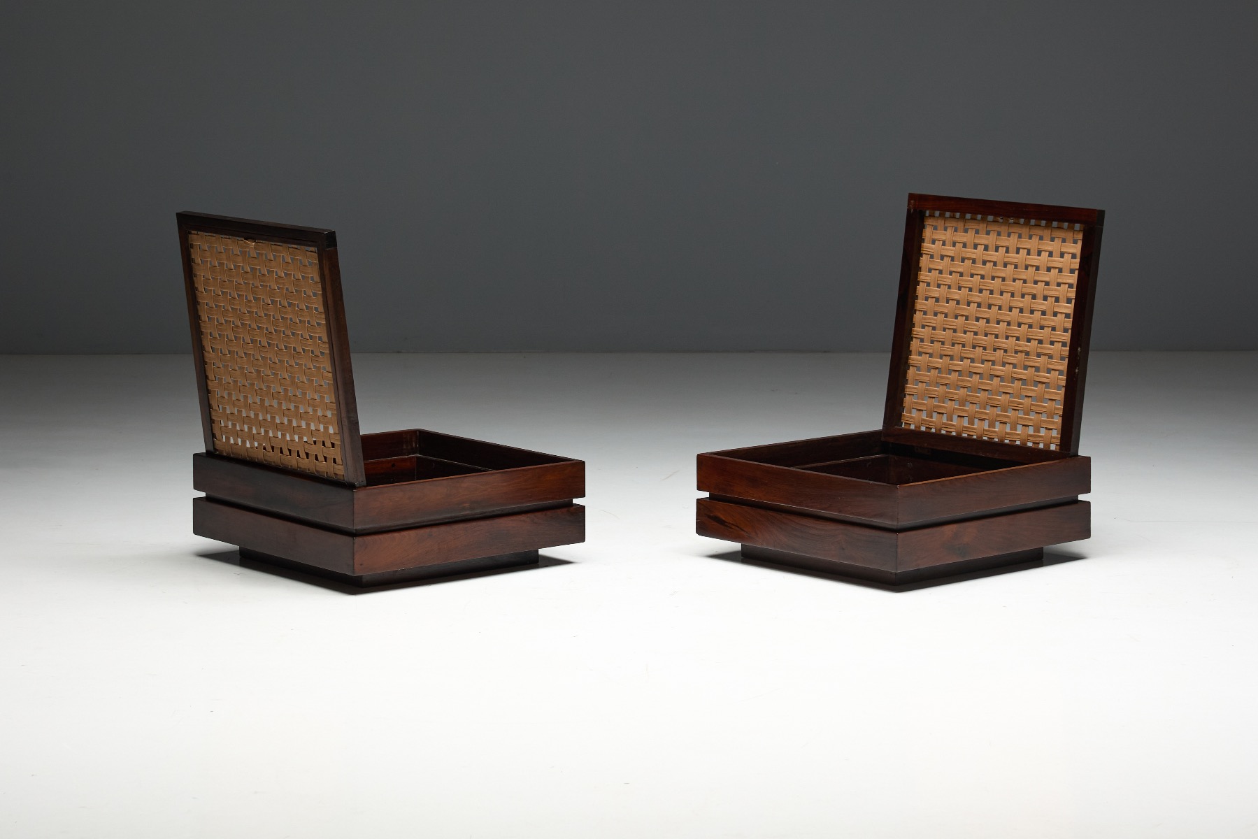 Brazilian ottomans with soft organic silhouette