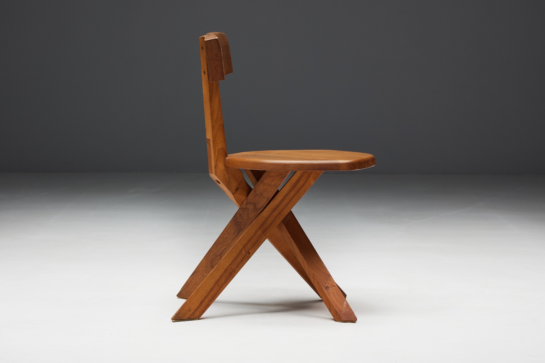 Pierre Chapo vintage S34 dining chairs from the 1970s
