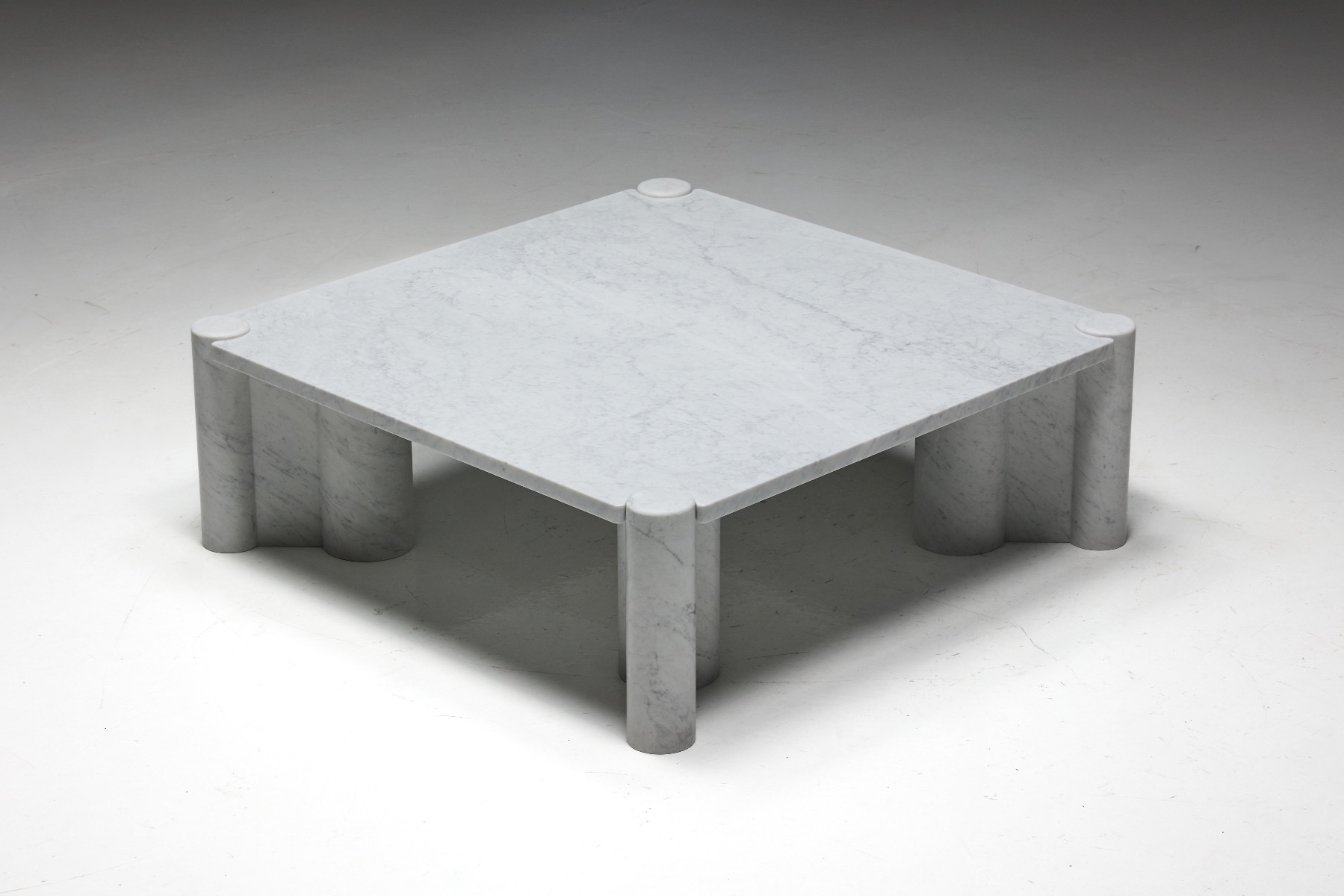 Museum level Carrara marble coffee table from the 1960s