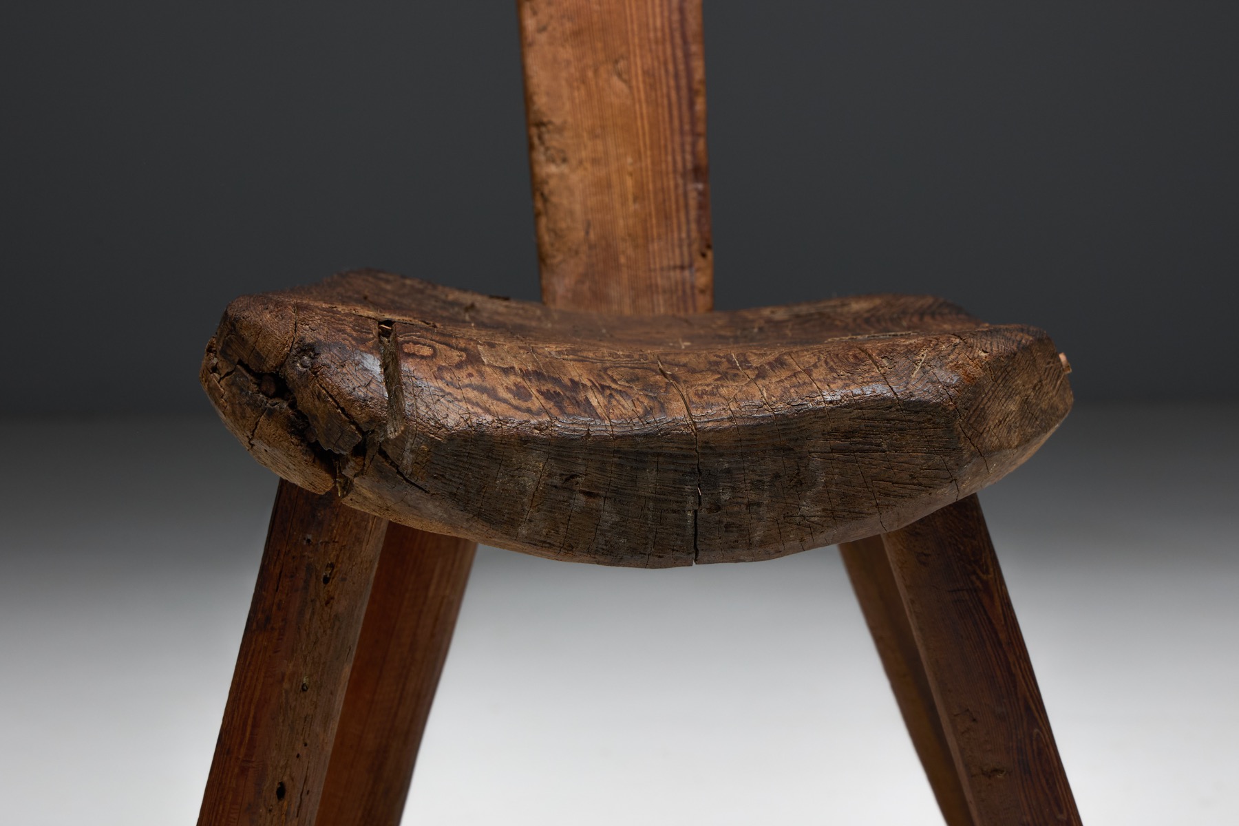 Primitive Alpine folk art chair with simple construction
