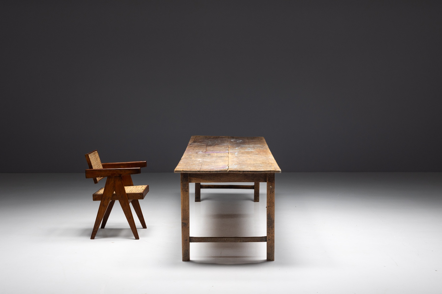 Primitive brutalist farm table 19th century