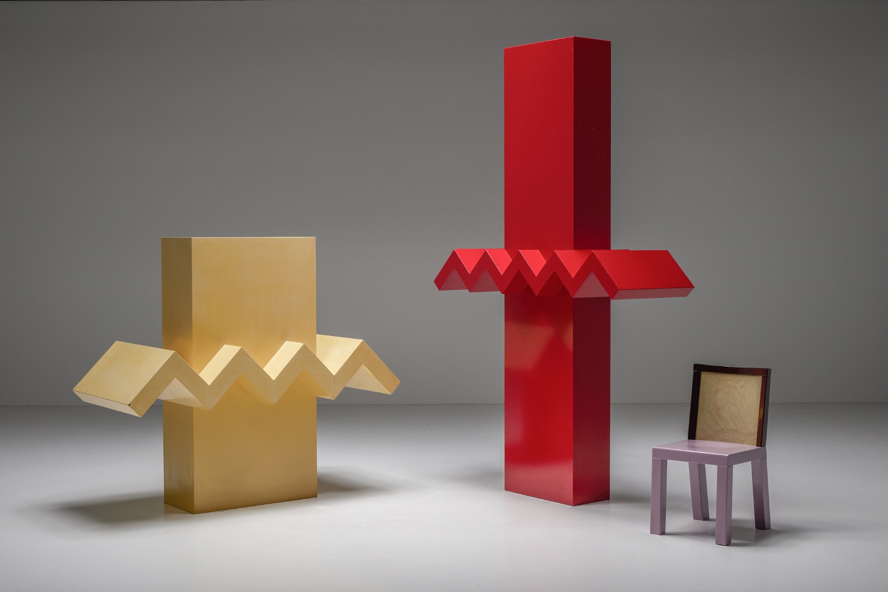 Contemporary postmodern steel sculpture by Renaat Ramon