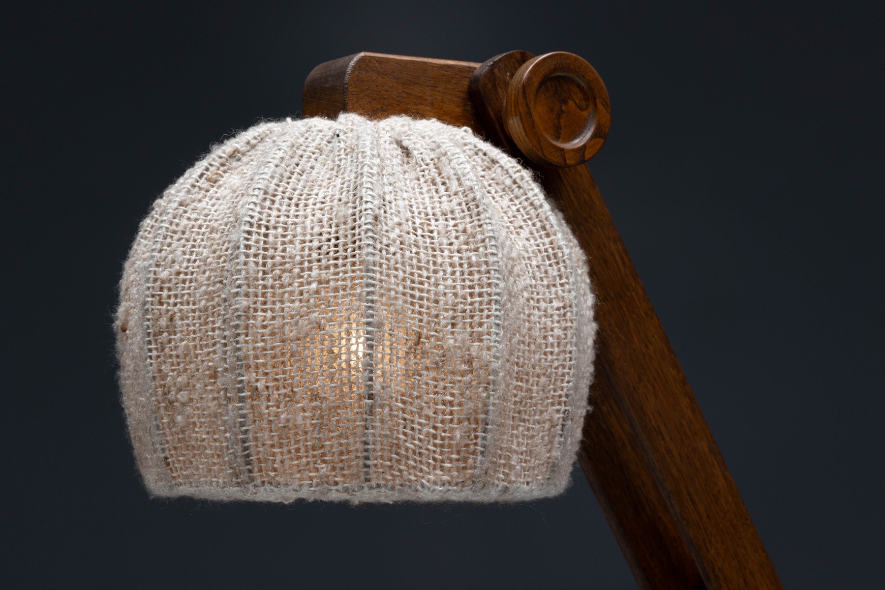 Authentic mid century brutalist table lamp