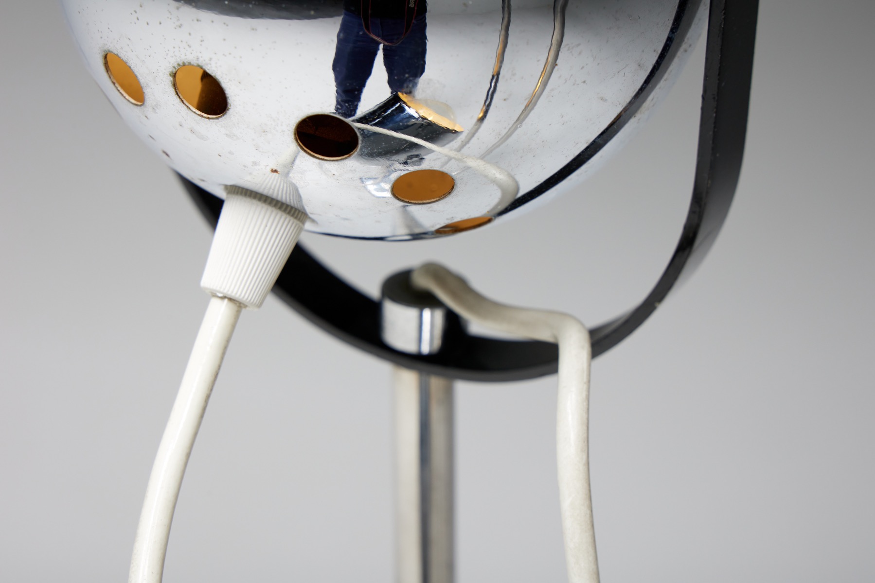 Retro chrome floor lamp in Goffredo Reggiani style
