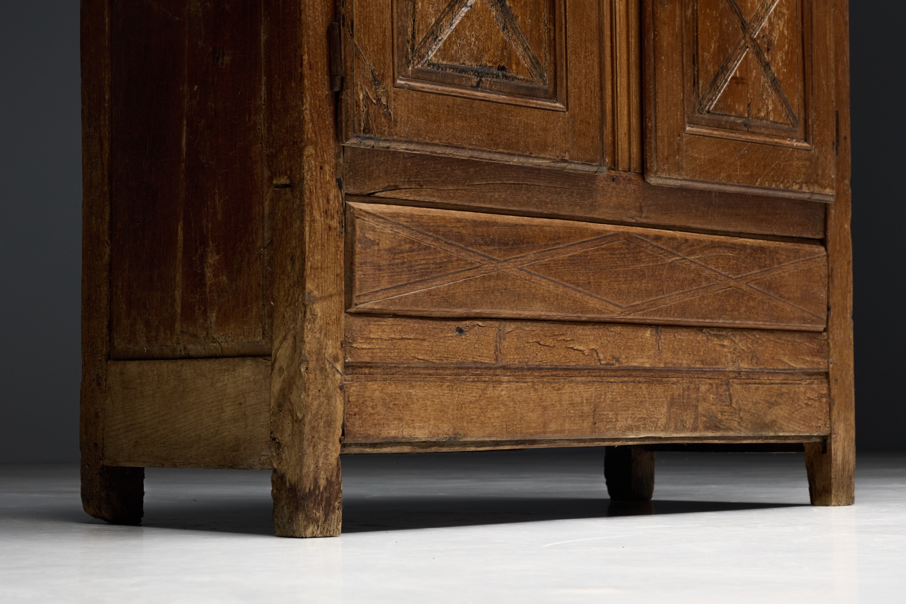 Rustic cabinet with hand joined wood panels