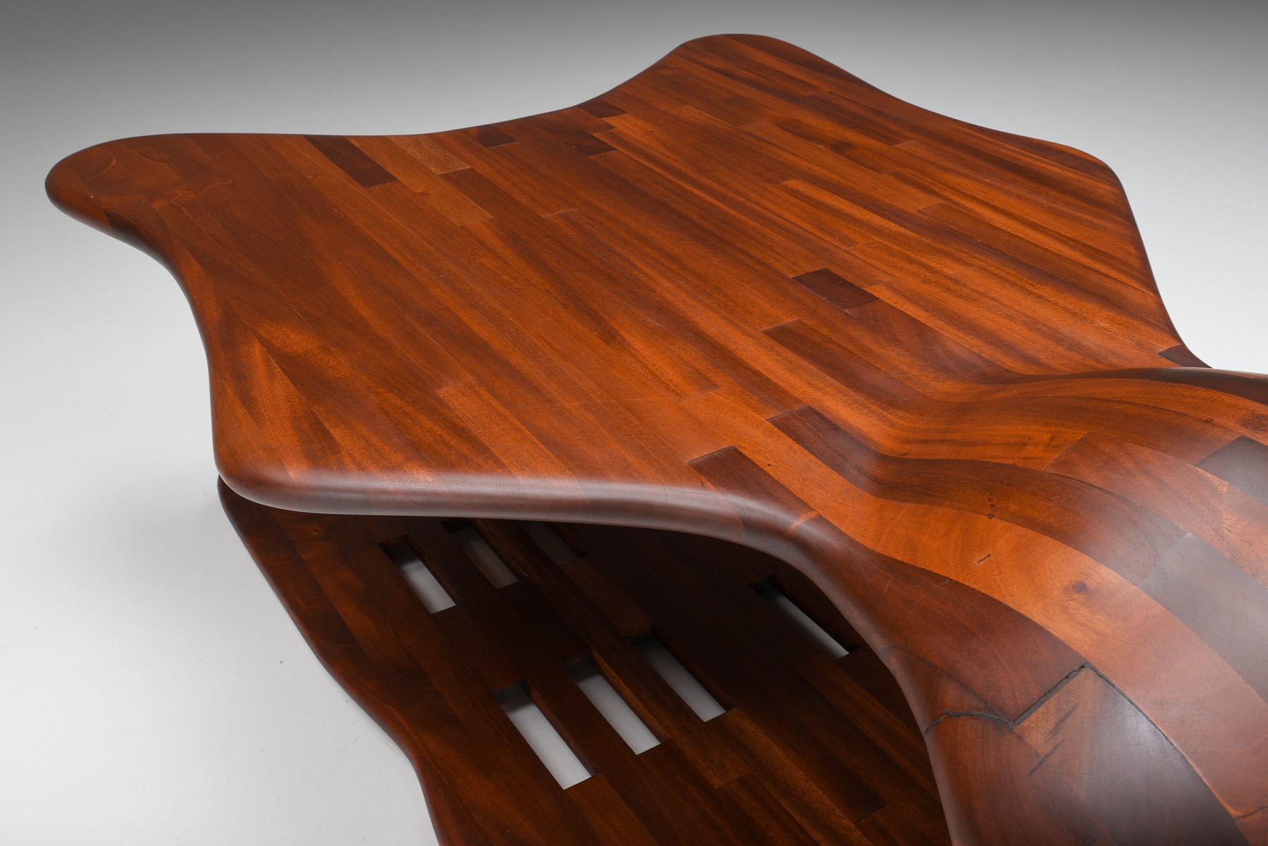 Rustic modern coffee table in studio craft style