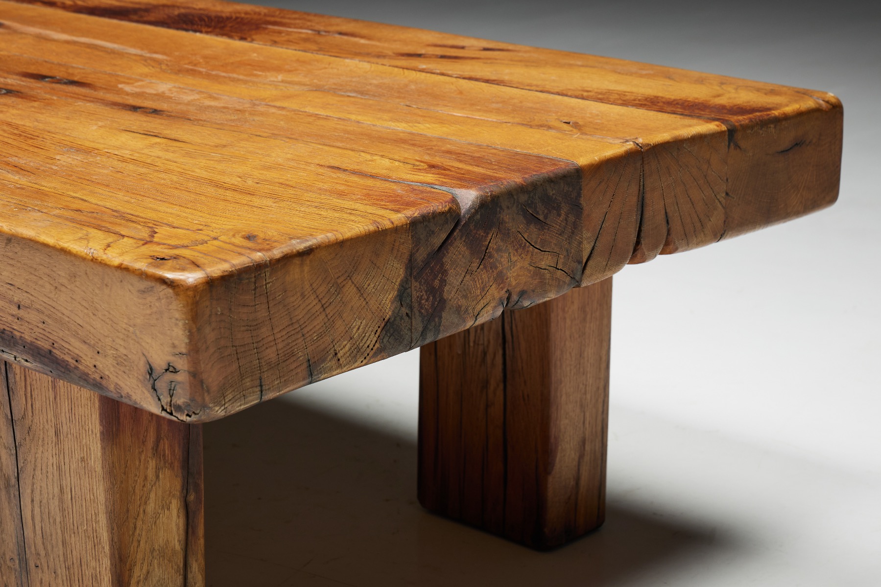 Rustic solid wood coffee table handmade